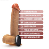 Dr. Skin Silicone By Blush® | Dr. Phillips 9 Inch Vibrating And Thrusting Dildo – Soft Liquid Silicone Realistic Penis With Wireless Remote Control-French Quarter Lingerie